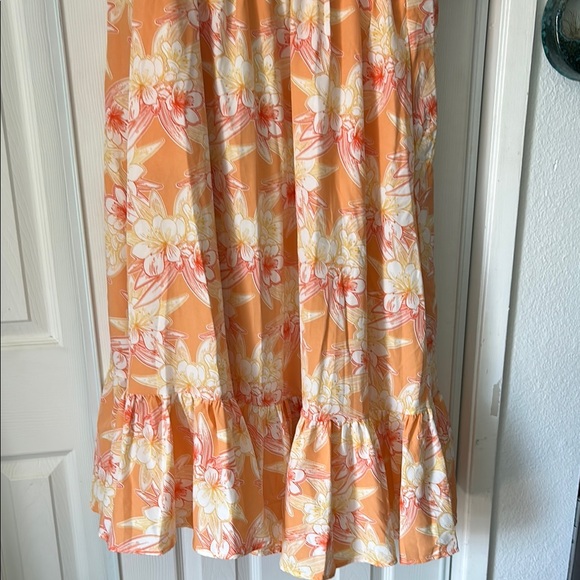 BloomChic Orange Wrap Tie Front Maxi Dress - Picture 2 of 5